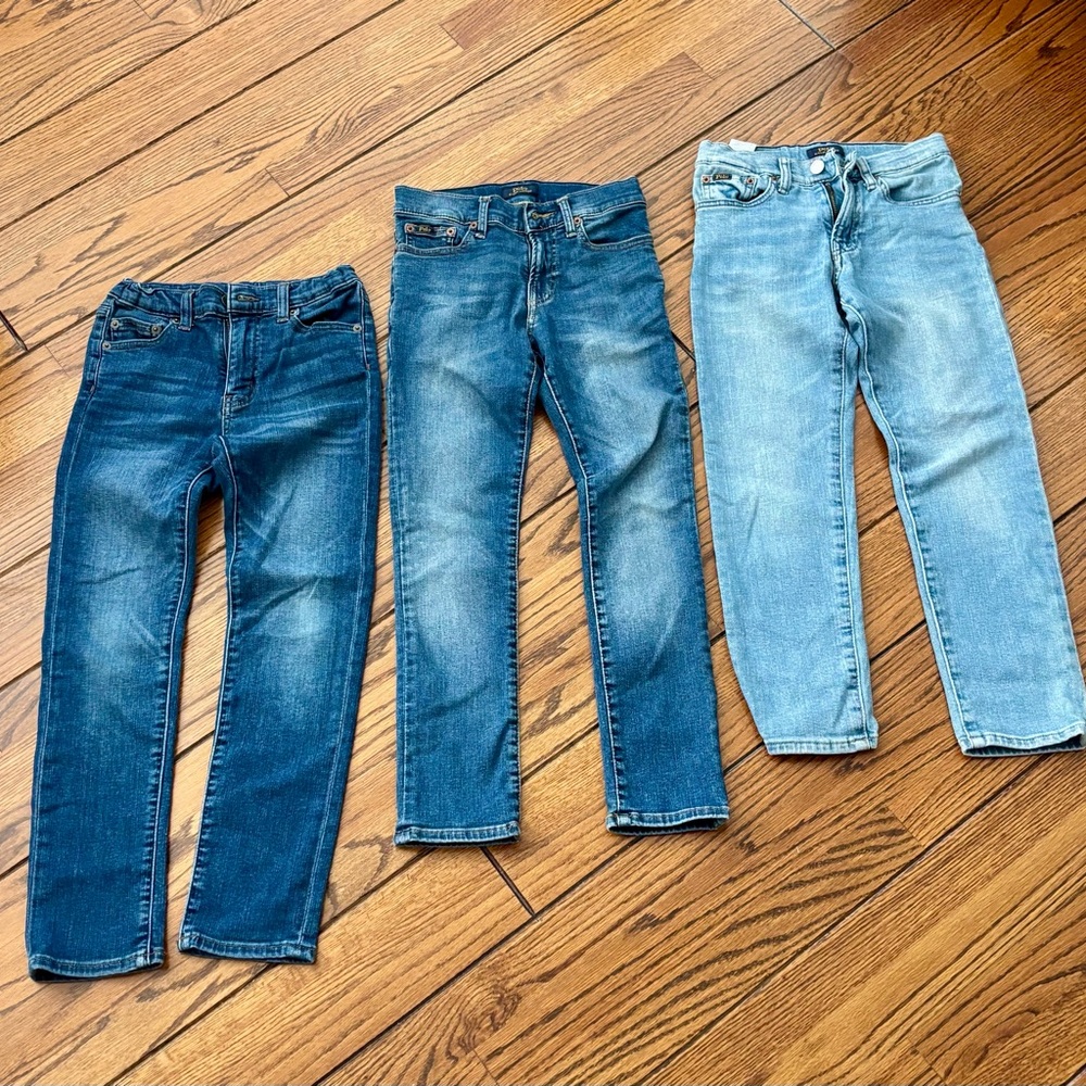 Denim Jeans - 3 pairs- Crewcuts Dark Blue, POLO Medium Blue, POLO Light Blue